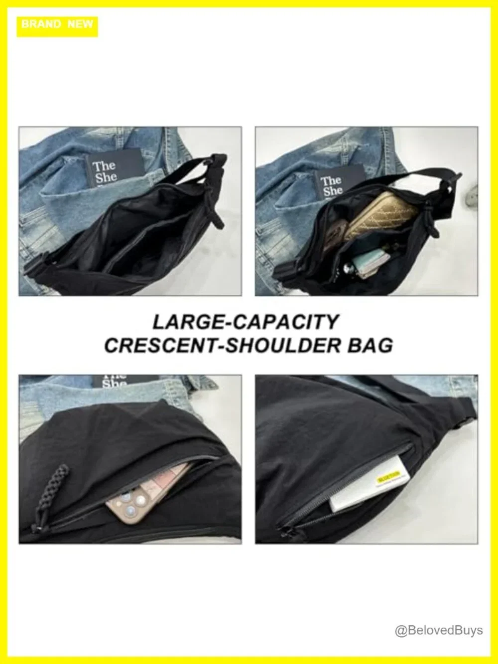 Nylon Crescent Shoulder Tote Hobo Crossbody Bag Sling Dumpling Purse
